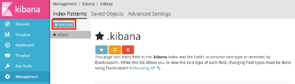 Kibana5にインデックス追加