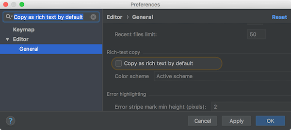 Copy as rich text by default