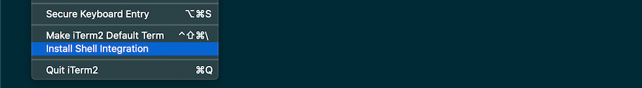 iTerm2 Install Shell Integration